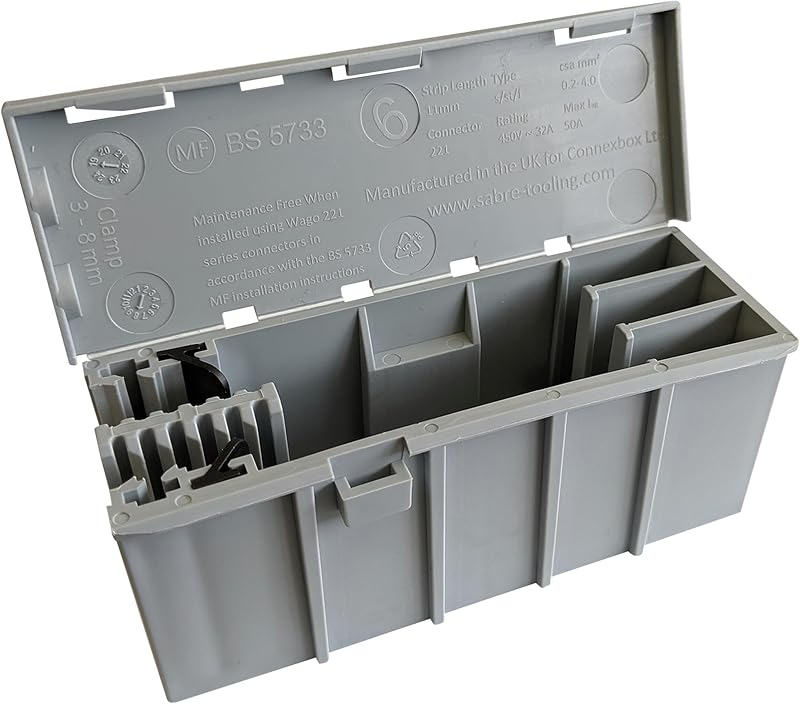 WAGO WAGOBOX Junction Box 221-4xx 4mm2 32A 400V Grey 207-3301