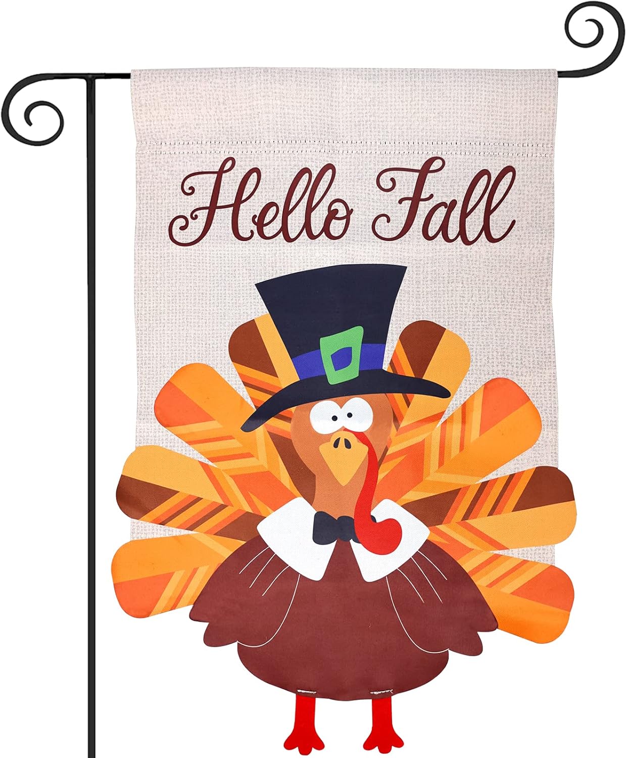 Flags - 3D Fall Thanksgiving Garden Flag, ESTTOP 12.5x18 Inch Vertical Double Sided Applique Turkey Yard Flag, Thanksgiving Decorations for Outdoor, Farmhouse Rustic Outdoor Fall Decor
