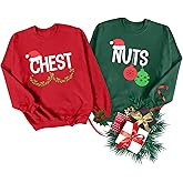 LUKYCILD Christmas Couples His and Her Sweatshirt: Merry Christmas Couples Matching Outfits Xmas Holiday Long Sleeve Shirt