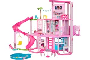Barbie Casa de Muñecas Nueva Casa de los Sueños con Tobogán y Más de 75 Accesorios, para Niñas de 3 Años