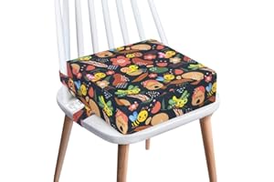 YEROLY Toddler Booster Seat for Dining Table,4 Inches Washable Double Safer Straps Non-Slip Bottom Booster Seat for Kids, Portable Travel High Density Sponge Detachable Increasing Cushion for Child