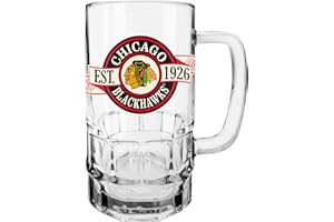Inglasco NHL Chicago Blackhawks Banner Beer Stein Mug with Handle, 18-Ounce
