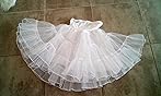 Iiniim Femme Enfant Fille Femme Jupon Sous Robe Jupe Crinoline Petticoat Rétro Vintage Dentelle Tulle Net Blanche Tupon Fête Mariage Cérémonie (Blanc, 45 * 70 CM