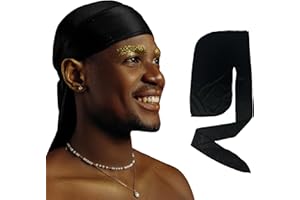 2 Pack Silk Durag for Men and Women Gift Set, Silky Satin Do Rag