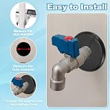 PATIKIL 1.73" Silver ABS Split Flange Self-Adhesive Escutcheon Plate Pipe Cover view 4