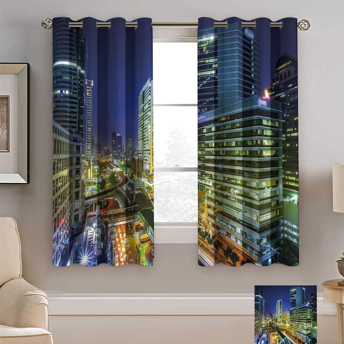 Alexdemo Urban Curtain, Bangkok City Night View Highways