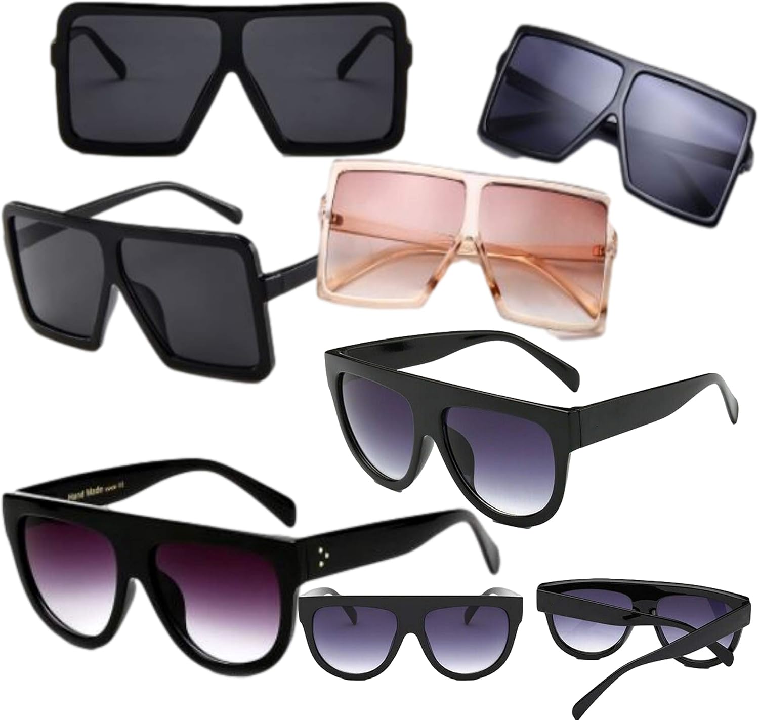 Valencia Rose Oversized Square and Flat Top Sunglasses for Women Flat