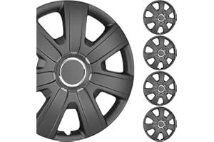 Hawkley 15" Hubcaps Wheel Covers for Chevrolet Honda and More (15 inch) ?Four (4) Pieces R15 Wheel Rim Cover Hubcaps OEM Style Replacement Snap On Car Truck SUV Hub Cap - 15 Inch Set (Black Matte)