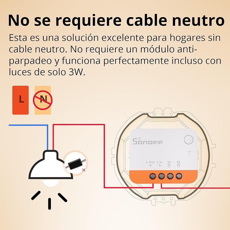 ZBMINIL2 Interruptor Inteligente Zigbee, Sin Neutro, Mini Módulo Relé para Luz, Control de 2 Vías, Compatible con Alexa y Google Home, Requiere Hub Zigbee