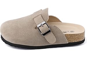 Flyswiso Toddler Clogs Kids Clogs Boys Girls Suede Leather Clogs Mules Toddler Slides Slip-on House Slippers for Indoor Outdoor