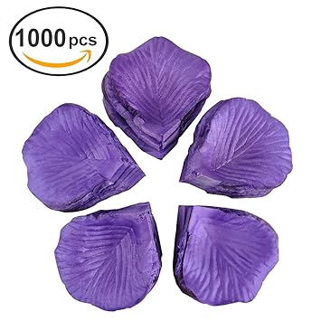 Amazon Com Ezakka Silk Rose Petals 1000 Pieces Purple Artificial