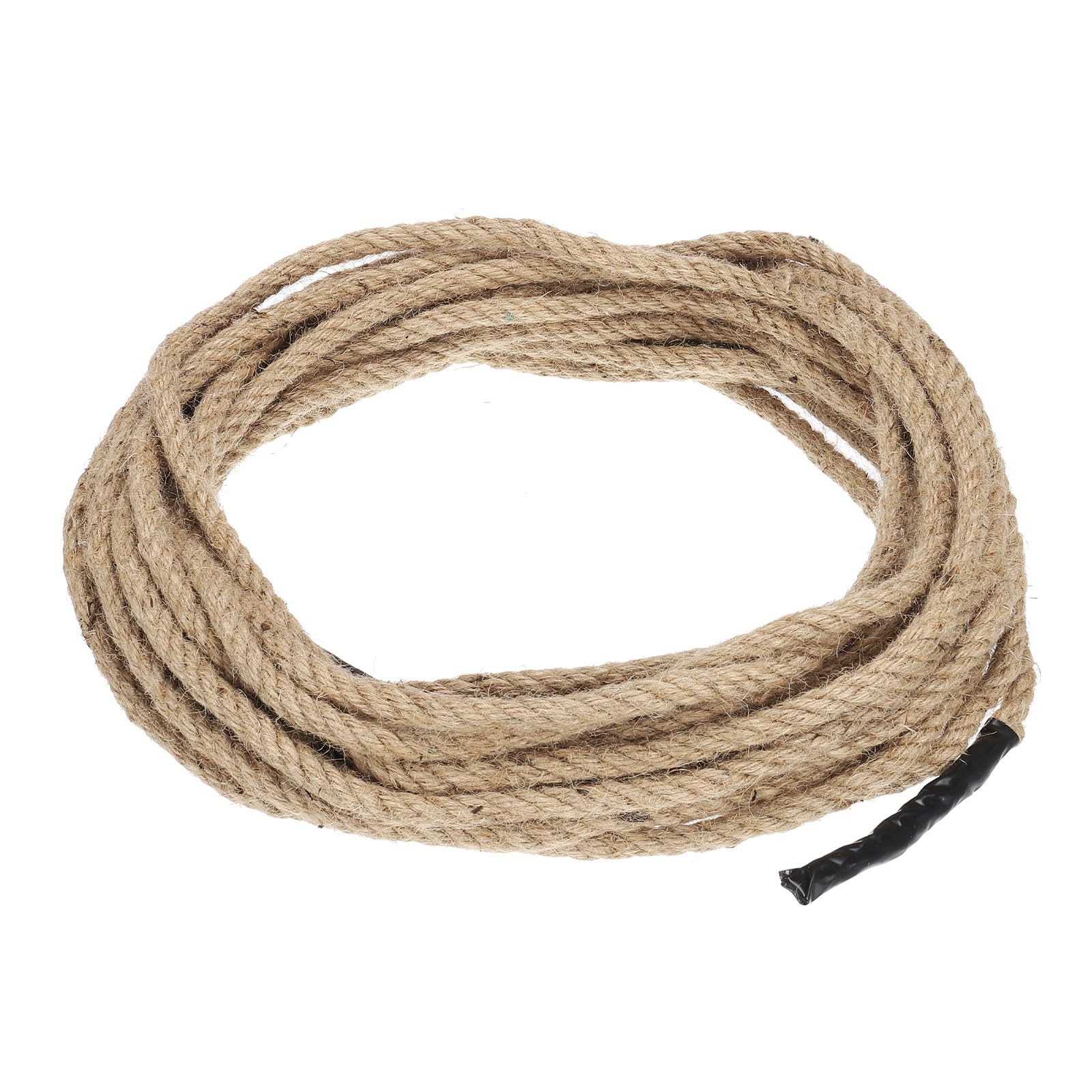 Patikil 3/8" x 50 Ft Twisted Manila Rope - Natural Thick Jute Rope for Docks, Railings, Bundling, Craft, Tug of War, Decorating