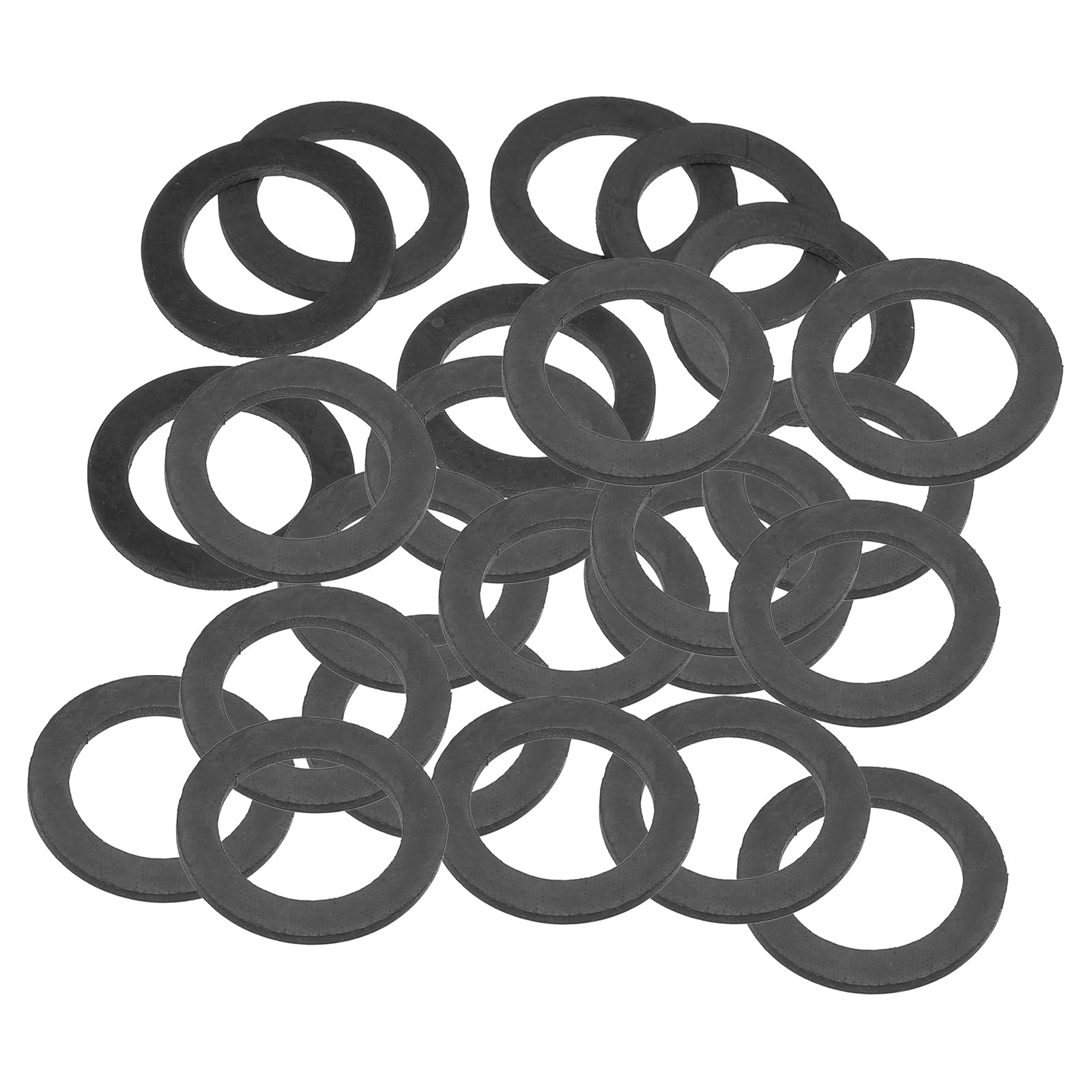 PATIKIL M31 Rubber Flat Washer, 24 Pack 31mm ID 45mm OD 3.5mm Thick Sealing Spacer Gasket Ring for Faucet Pipe Water Hose Fastener Bolt, Black