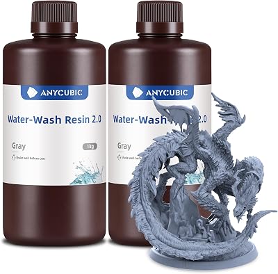 ANYCUBIC Water-Washable 2.0 Resin 405nm Grey 2000g High Precision