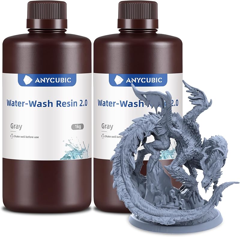 ANYCUBIC Water-Washable 2.0 Resin 405nm Grey 2000g High Precision