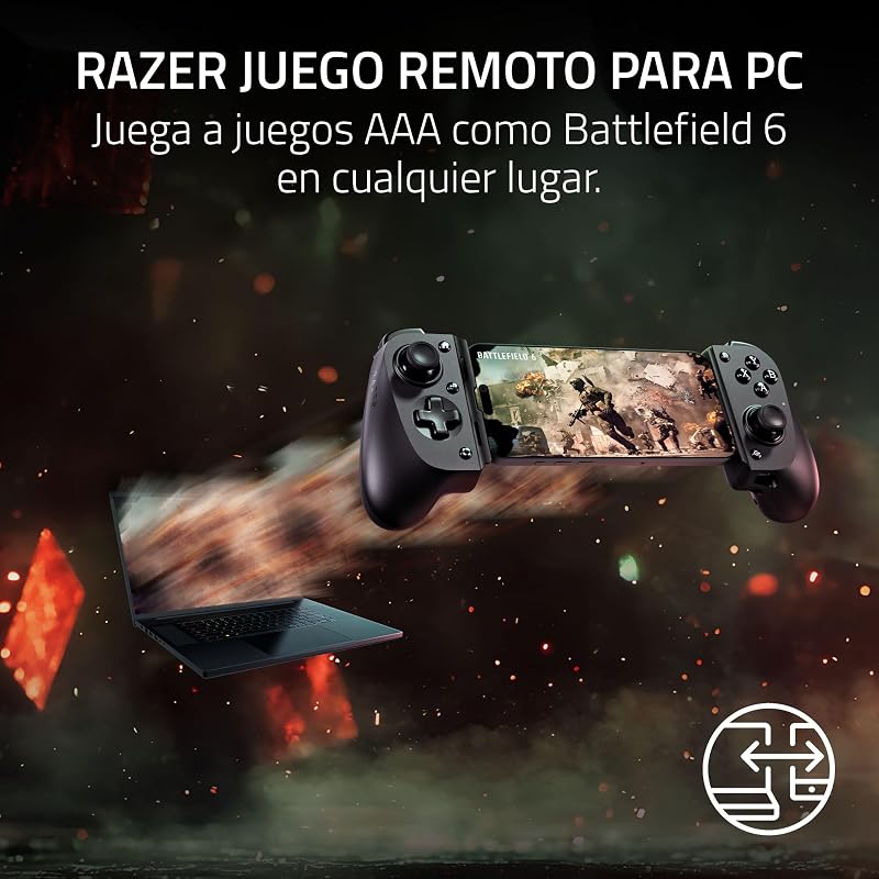 Kishi V3 - Comando áptico de jogos USB-C para iPhones e smartphones Android - Plug and Play - analógicos anti-drift (12 botões - Sensa HD haptics - app Nexus) Preto