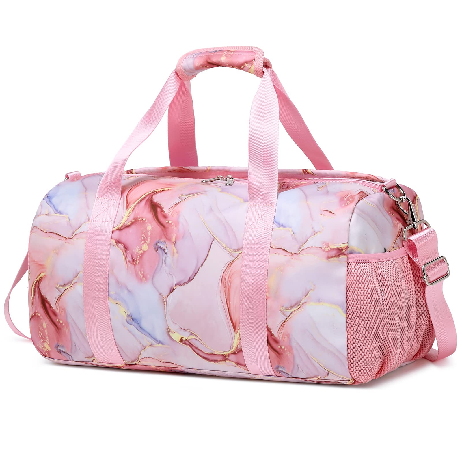 Travel Duffle Bag Sports Bag Girl Teens Weekender Overnight Bag Dance Bag Gymnastics Bag Women Travel Bag with Waterproof Pocket and Shoes Compartment