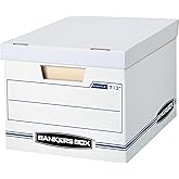 Bankers Box 12-Pack Basic-Duty File Storage Box with Lid, Letter/Legal | Tame everyday paperwork with affordable file boxes, lift-off lids, and reinforced handles for simple record storage.