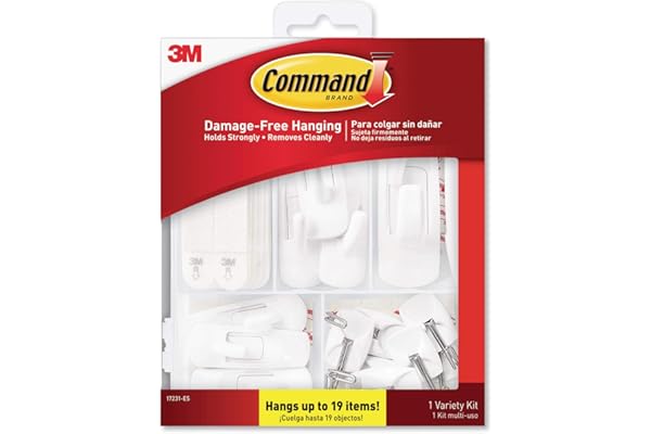 Command Variety Pack, Picture Hanging Strips, Wire Hooks and Utility Hooks, Damage Free Hanging Variety Pack for Up to 19 Items, 1 Kit