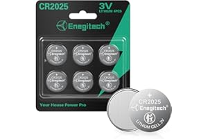 Enegitech CR2025 Lithium Coin Batteries Button 2025 3V Lithium Battery Use in Key Fobs, Fitness Watches, 3D Glasses, Calculators, Remote Controls, Thermometers (6 Pack)