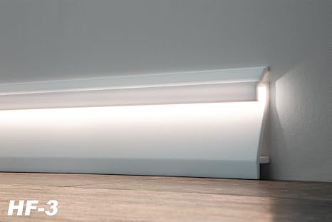 20 Meter LED Sockelleiste Stuck Innen Fußleiste Berliner Sockel 109x22mm, HF-3