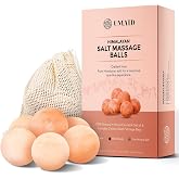 UMAID Himalayan Salt Massage Balls 6-Pack &ndash; Natural Himalayan Salt Massage Stones with Cotton Mesh Bag for Hot &amp; Cold Muscle Relief, Spa Massage Therapy, Relaxation &amp; Wellness Gifts for Men &amp; Women