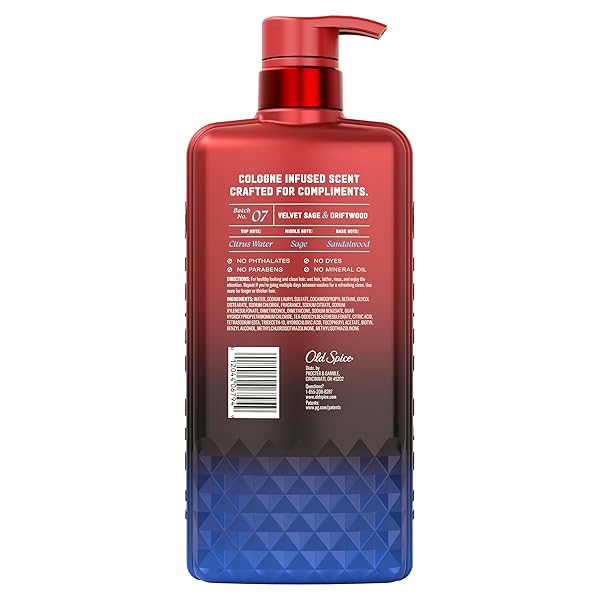 OLD SPICE MENS SHAMPOO, THE SPICE ALCHEMIST COLLECTION, 24/7 COLOGNE-INFUSED VELVET SAGE & DRIFTWOOD SCENT, FREE OF PARABENS & PHTHALATES, 21.9 FL OZ