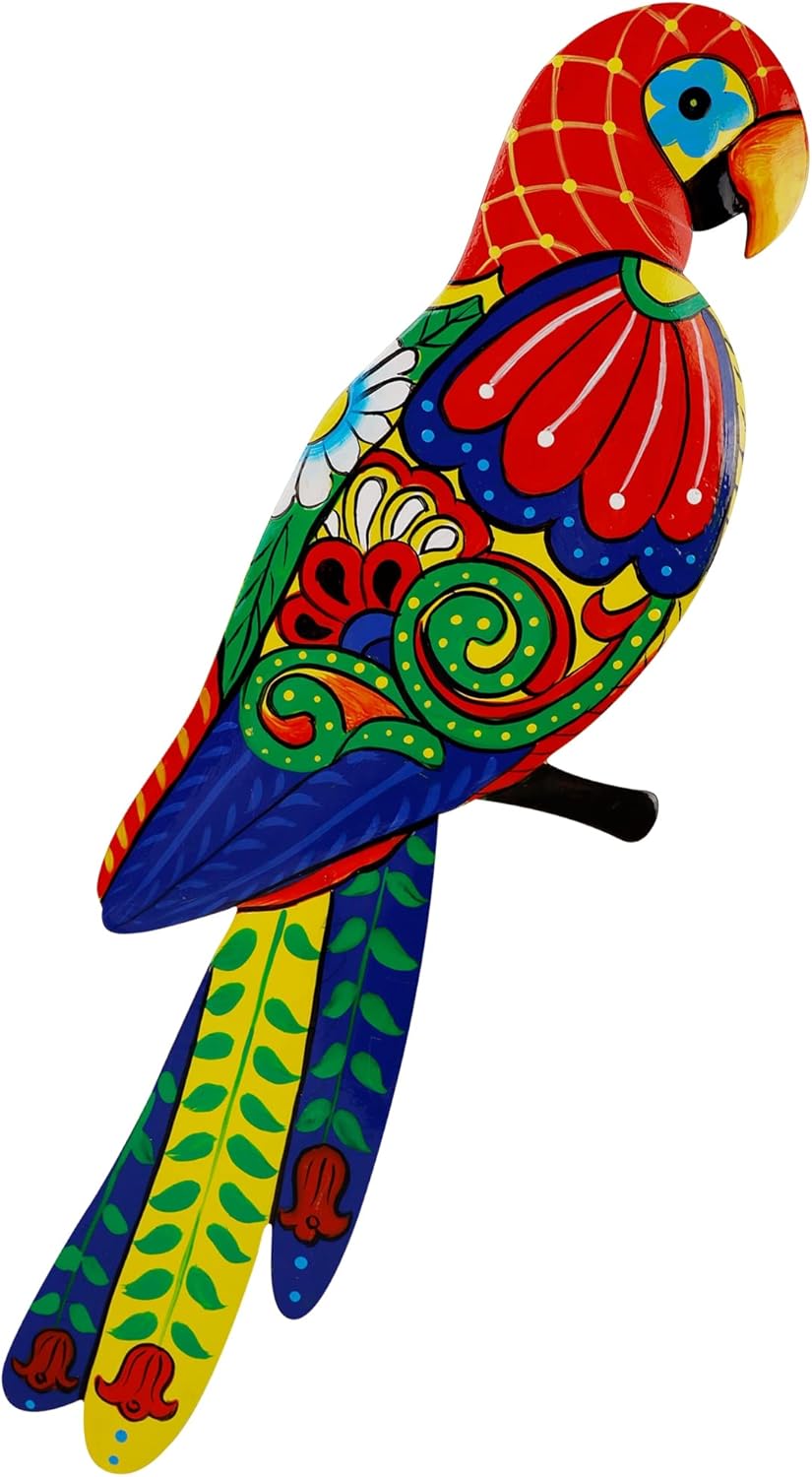 Plaques & Wall Art - Adroiteet Large Metal Parrot Wall Decor, 17
