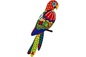 Adroiteet Large Metal Parrot Wall Decor, 17" Bird Colorful Wall Art, Hanging Wall Decorations for Outdoor Indoor Home Kitchen Bedroom Garden Yard