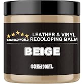 STARTSO WORLD Leather Recoloring Balm,Beige Leather Repair Kit for Furniture,Couches &amp; Car Seats, Leather Paint, Leather Color Restorer, Leather Scratch Remover