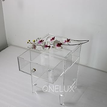 Amazon Com Onelux Clear Acrylic Nightstand With Drawer Unit Lucite End Sofa Table Furniture Decor