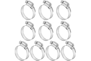 MECCANIXITY 1 Inch Stainless Steel Hose Clamp, Worm Gear Clamp Adjustable 5/8"-1"(16-25mm) Fuel Line Hose Clamps Duct Clamp f