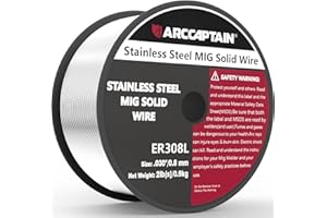 ARCCAPTAIN Stainless Steel MIG Solid Wire ER308L, 030-Diameter 2-Pound Stainless Steel Wire with Low Splatter Compatible With Lincoln Miller Forney Harbor MIG Welder