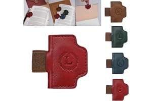 OANRUYAN Personalized Magnetic Bygone Mark Bookmark with Pen Holder, 26 Letters Name Initial Custom Leather Book Mark for Women, Gifts for Book Lovers and Readers (Red,L)