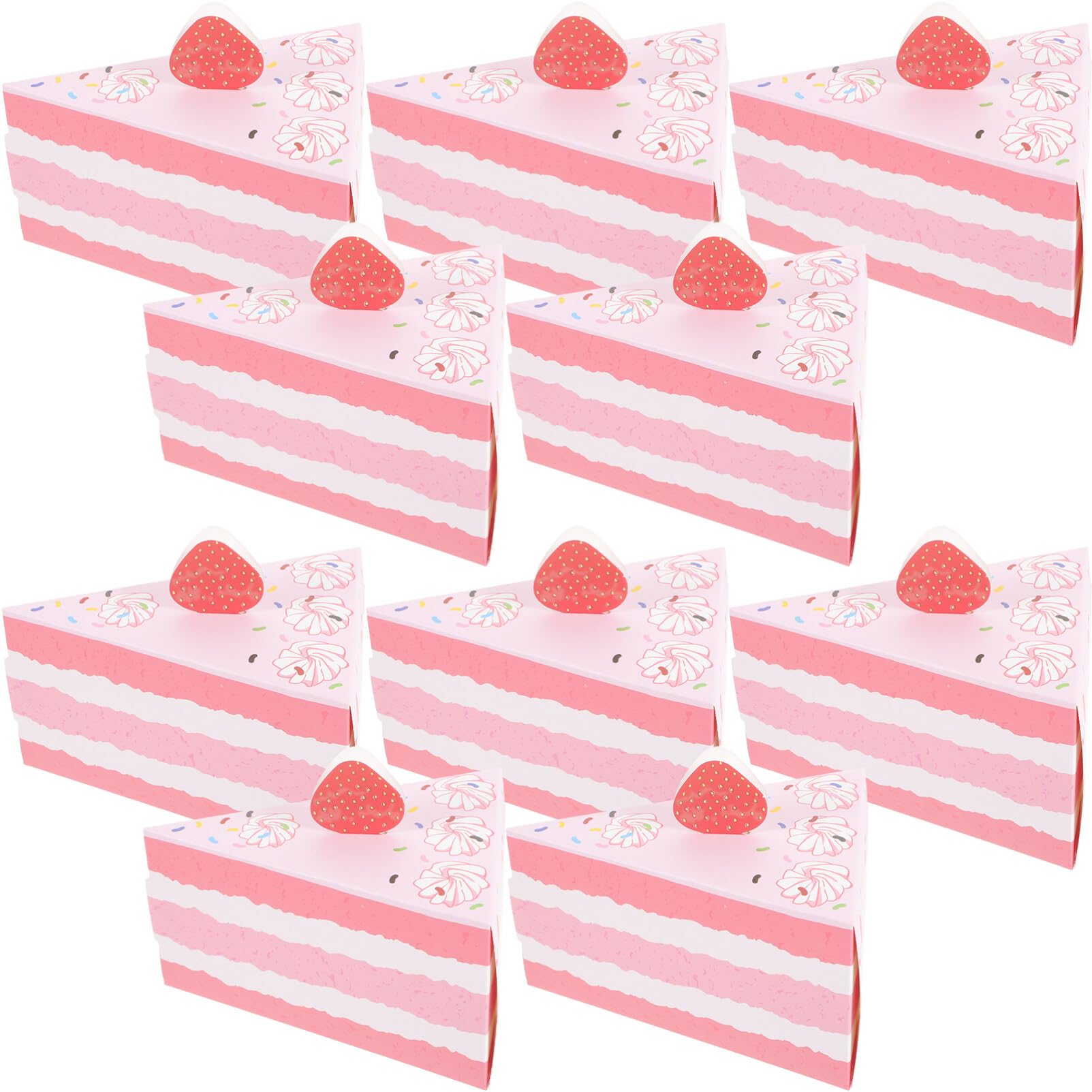 HEMOTON Cake Slice Containers 10pcs Triangle Shape Cake Box Sandwich Packing Boxes Individual Dessert Wrapper for Snacks Candy B