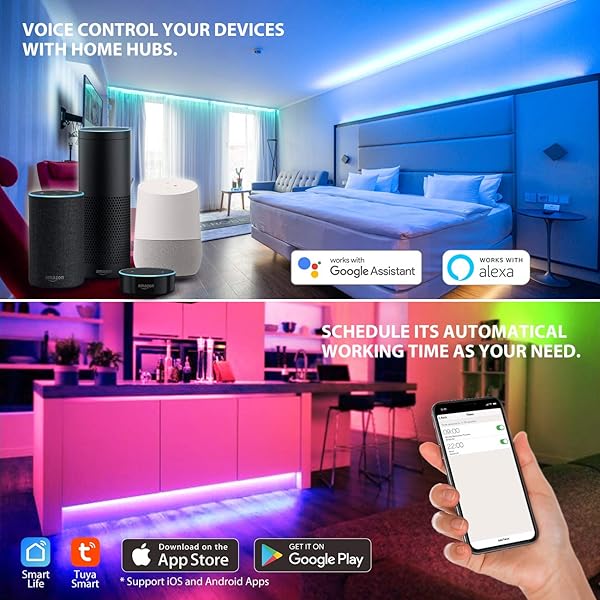 Tiras LED 5M 5050 RGB Blanco FroClido Wifi Inteligentes Impermeable IP65 Compatible con Alexa Google Home y App Smart Life Android iOS Multicolor LVWIT