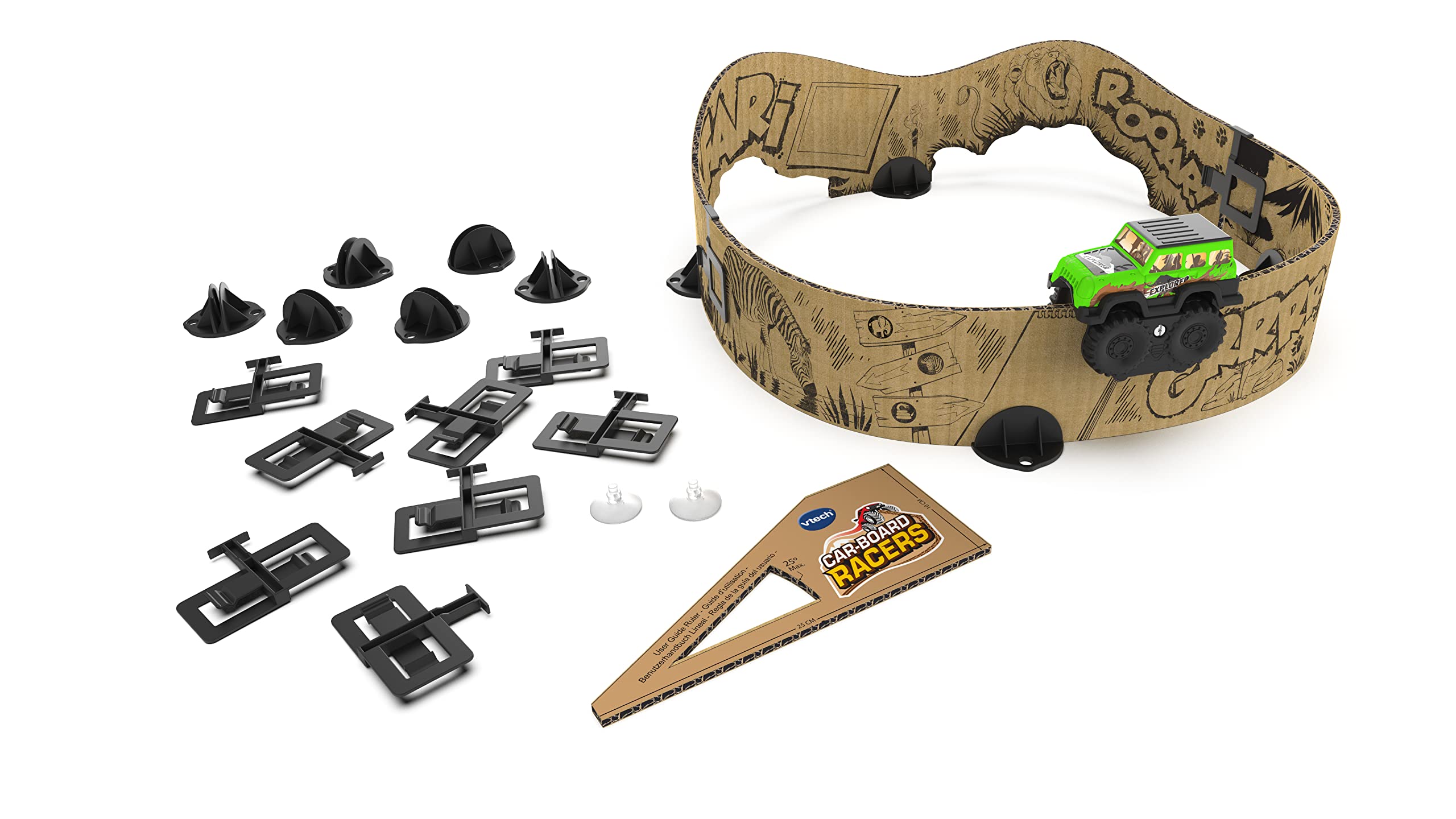 VTech Car-Board Racers Starter Set, Cardboard Race Track for Kids, Car Playset with Included 4x4 Vehicle, For Children age 5, 6, 7 + Years, English Version