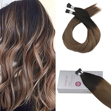 Moresoo 20 Inch Keratin Glue I Tip Remy Hair Hair Extensions Itip