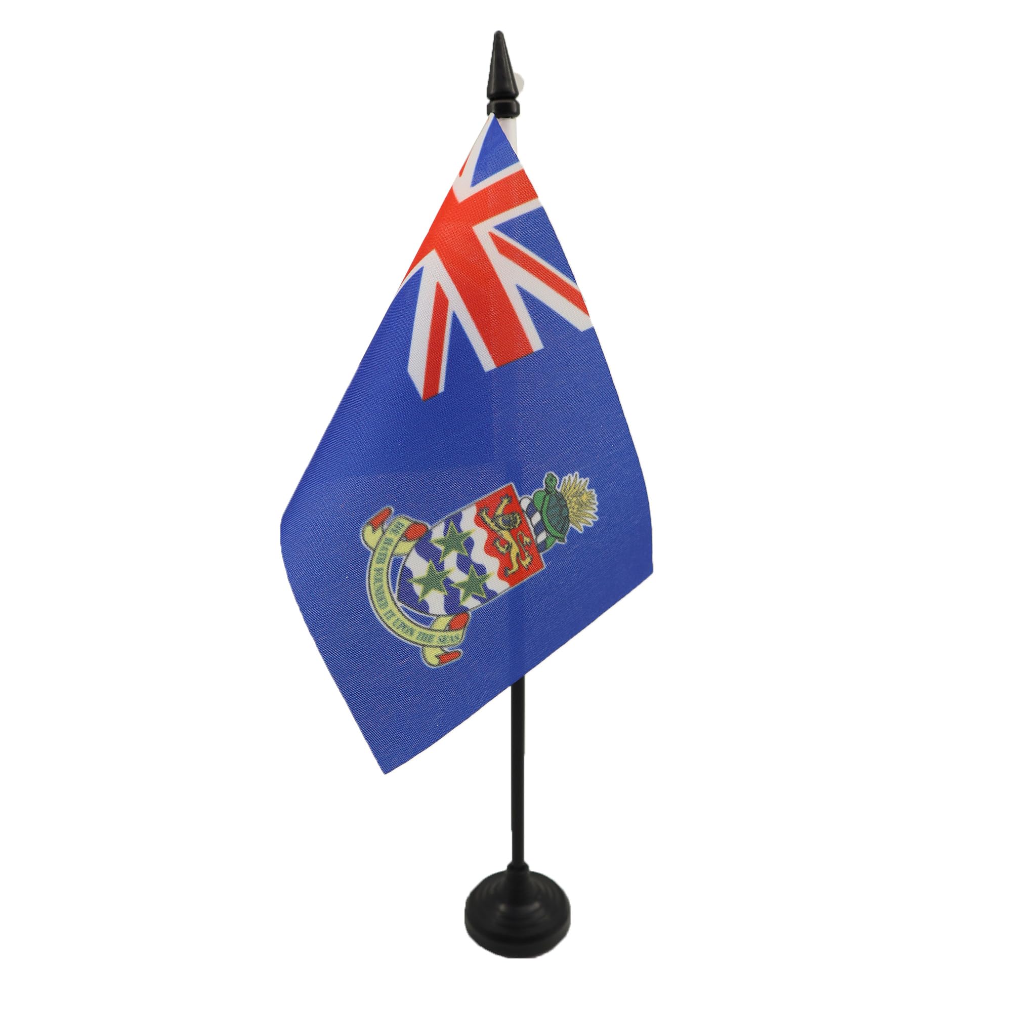 AZ FLAG - Cayman Islands Table Flag 4'' x 6'' - Caymanian Office Mini Banner 100% Polyester 15 x 10 cm - Mini Desk Flag with 10'' Pole and Black Plastic Base