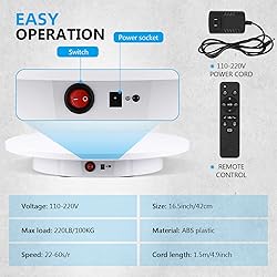 BAOSHISHAN Photography Turntable with Remote