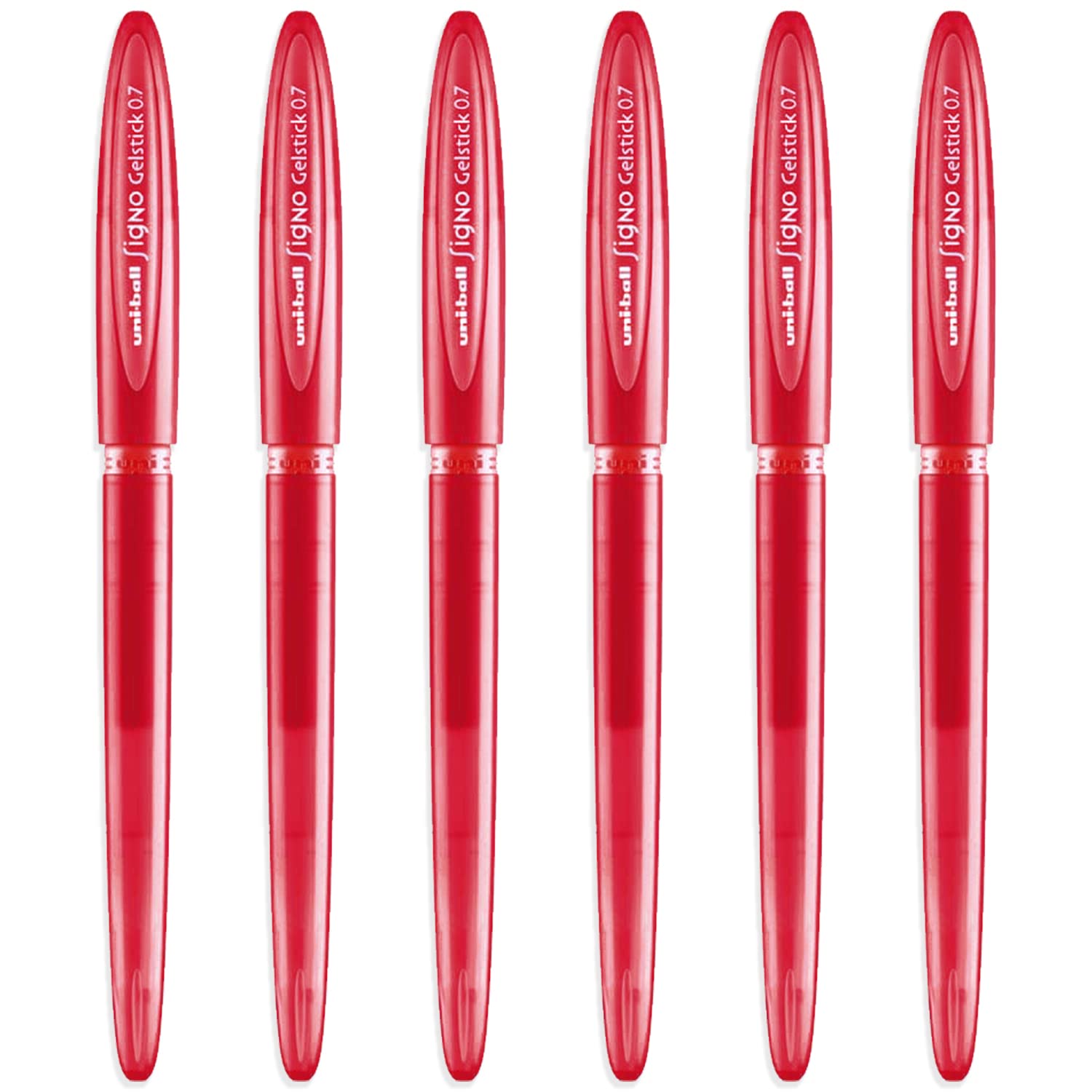 uni-ball Signo UM-170 Gelstick Gel Rollerball Pen - 0.7mm Tip - Red Ink - Pack of 6