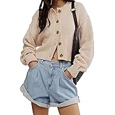 Cardigan Sweaters for Women,Long Sleeve Button Down Lightweight Cropped Short Cardigan