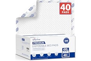 SOFYFINE Extra Large Disposable Bed Pads 36"x 48"(40 Count) Adult Chucks Incontinence Underpads,Thicken Premium Tear Resistant Waterproof Pee Pads for Elderly,Kids,10X Super Absorbency Puppy Training Pads