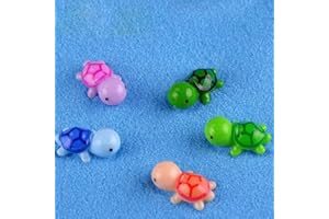 LONCESS Sea Turtle Fairy Garden Accessories, Miniature Sea Turtle Figurines for Fish Tank Decoration, Fairy Garden Decor, Succulent Planter, Birthday Party,Cake Toppers, 5 Colors