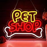 Pet Shop Neon Sign for Wall Decor, Pet Shop Open LED Neon Signs Lights for Business Walls Window Shop,Restaurant Retail store