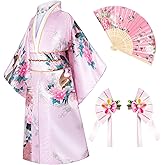 Japanese Traditional Dress Kimono Robe for Kids Girls Costume