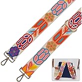 Hibate Floral Women's Wide 2" Replacement Purse Bag Strap for Handbags - Crossbody Shoulder Straps w/Gold Clips (Cartoon Floral)