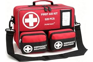 Aoldersson 520 Piece Large First Aid Kit – Emergency Survival Kit for Car, Home, Camping, and Travel – Compact Medical Kit for Roadside Emergencies, Outdoor Adventures, and Everyday Safety