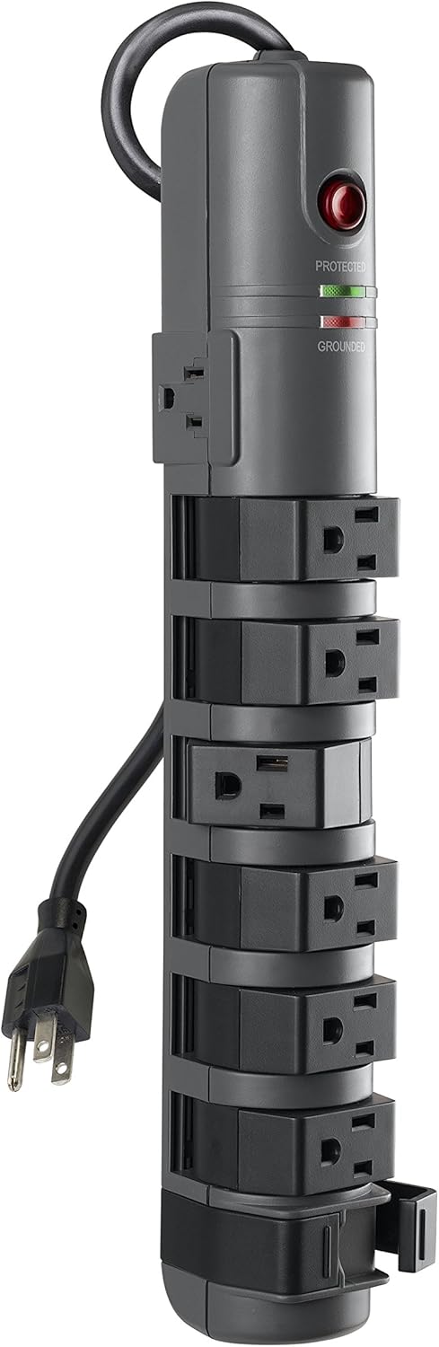 Belkin 12-Outlet Pivot-Plug Power Strip Surge Protector, 8ft Cord(4,320 Joules): Home Audio & Theater