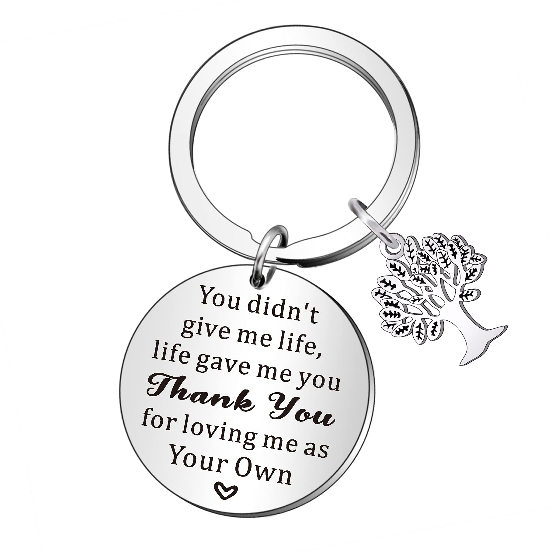 QMVMV Stepdad Stepmum Keyring Stepfather Stepmother Father Mother in Law Fathers Day mothers Day Gifts for Women Men